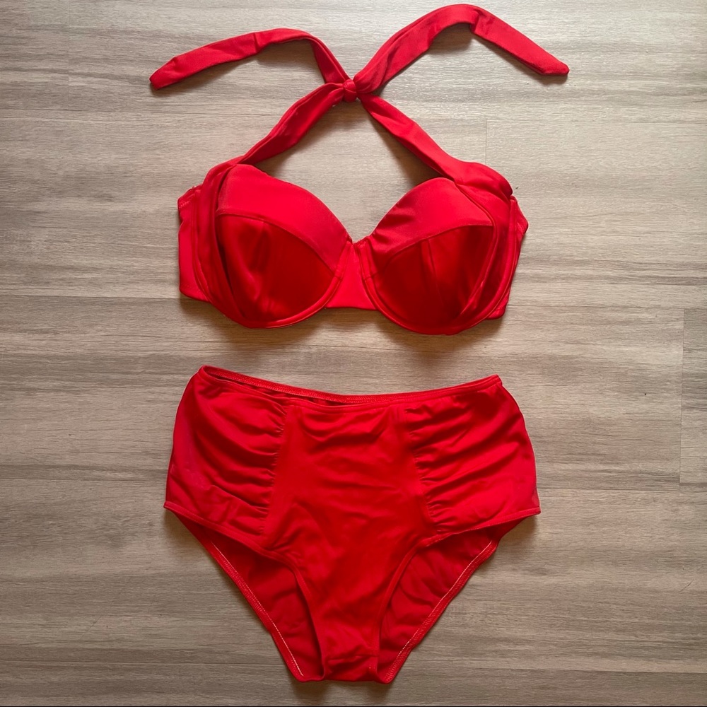 50’s Vibe Pin Up Red Bikini